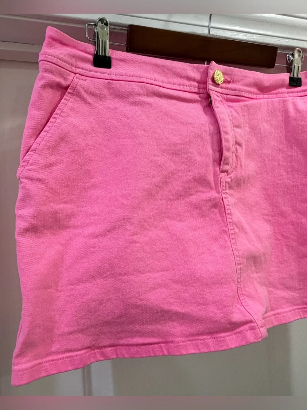 Lilly Pulitzer Colette Pink Denim Skort Skirt Size 10